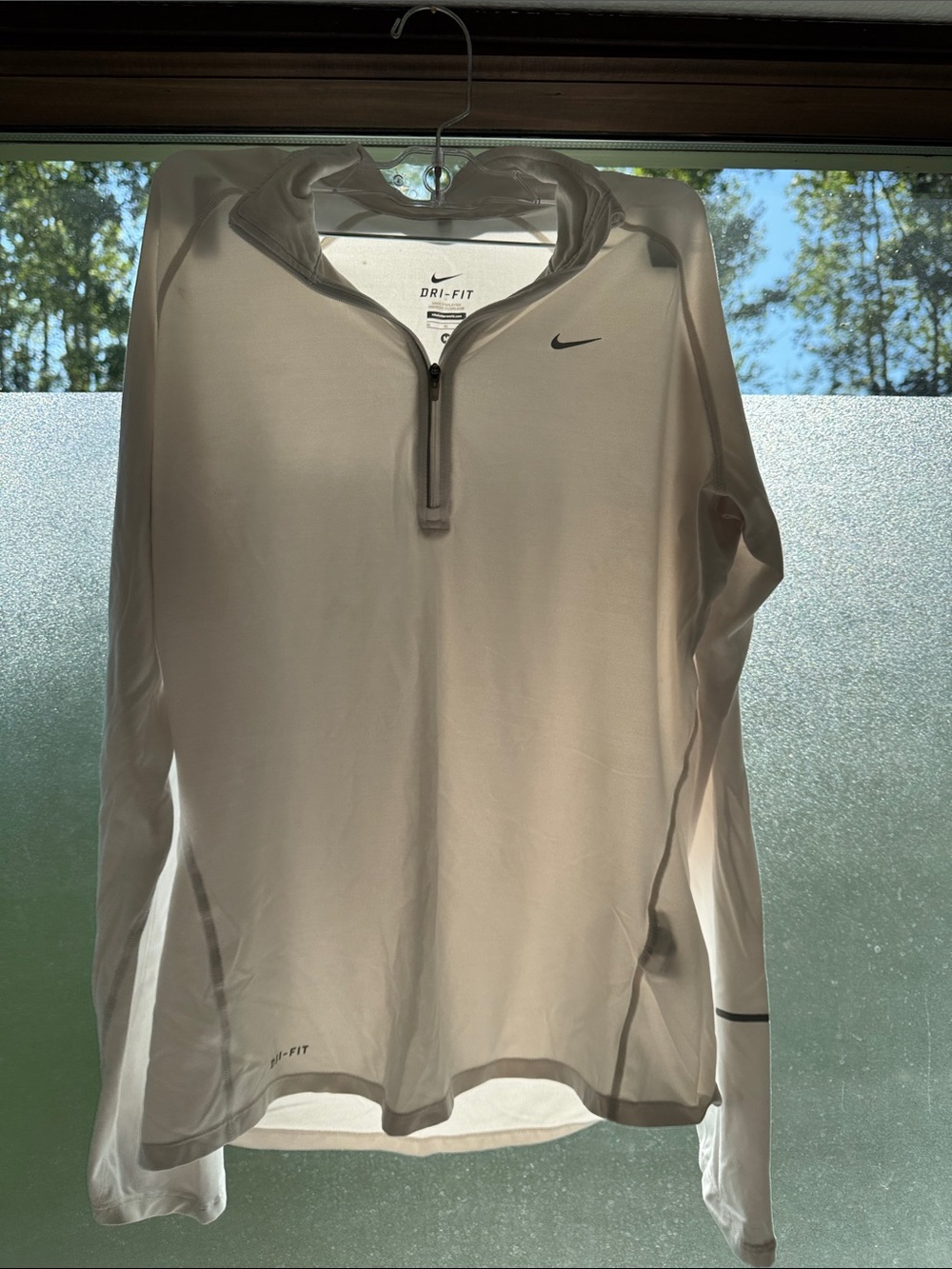 Nike White Dri-FIT Quarter-Zip Hoodie
